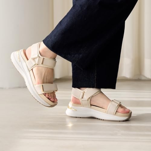 【最終価格】ヒミコ　メタルパーツスポーツサンダル/647201ベージュ 23.5 ヒミコ 卑弥呼 【HIMIKO Lite】メタルパーツスポーツサンダル